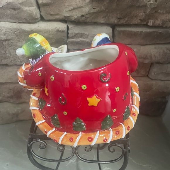 Fitz and Floyd Collectible Singing Santa Cookie Jar - Picture 3 of 5